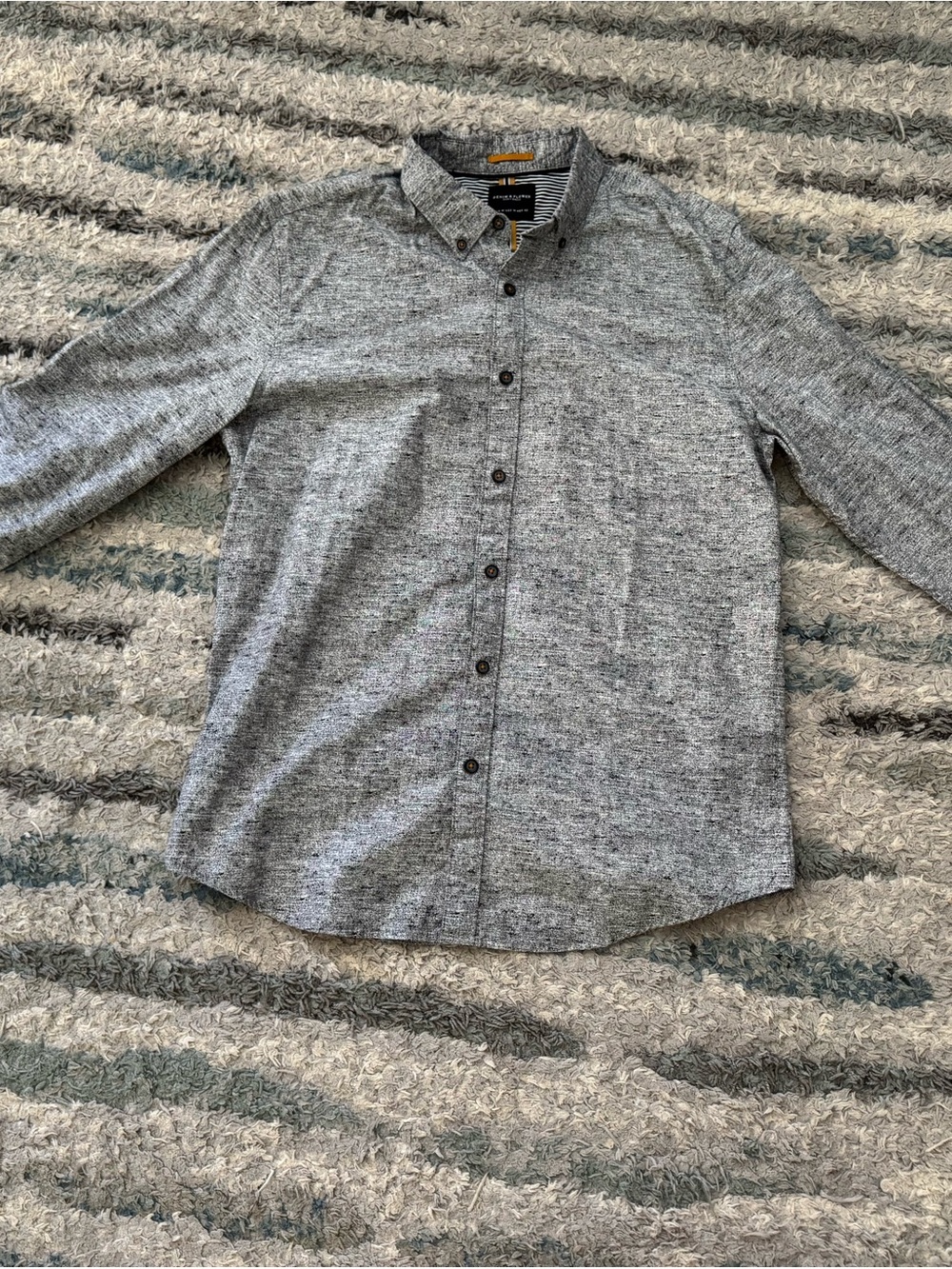 Denim & Flower Men's Heather Gray Button-Down Shirt